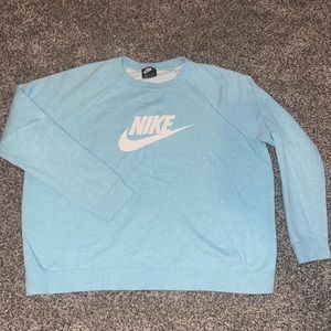 Nike Crew Neck Pullover Sweatshirt Light Blue Size XXL